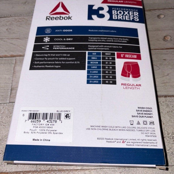 Reebok Men's Pro Series Performance Boxer Briefs 6" Inseam, Size Small - Picture 7 of 14